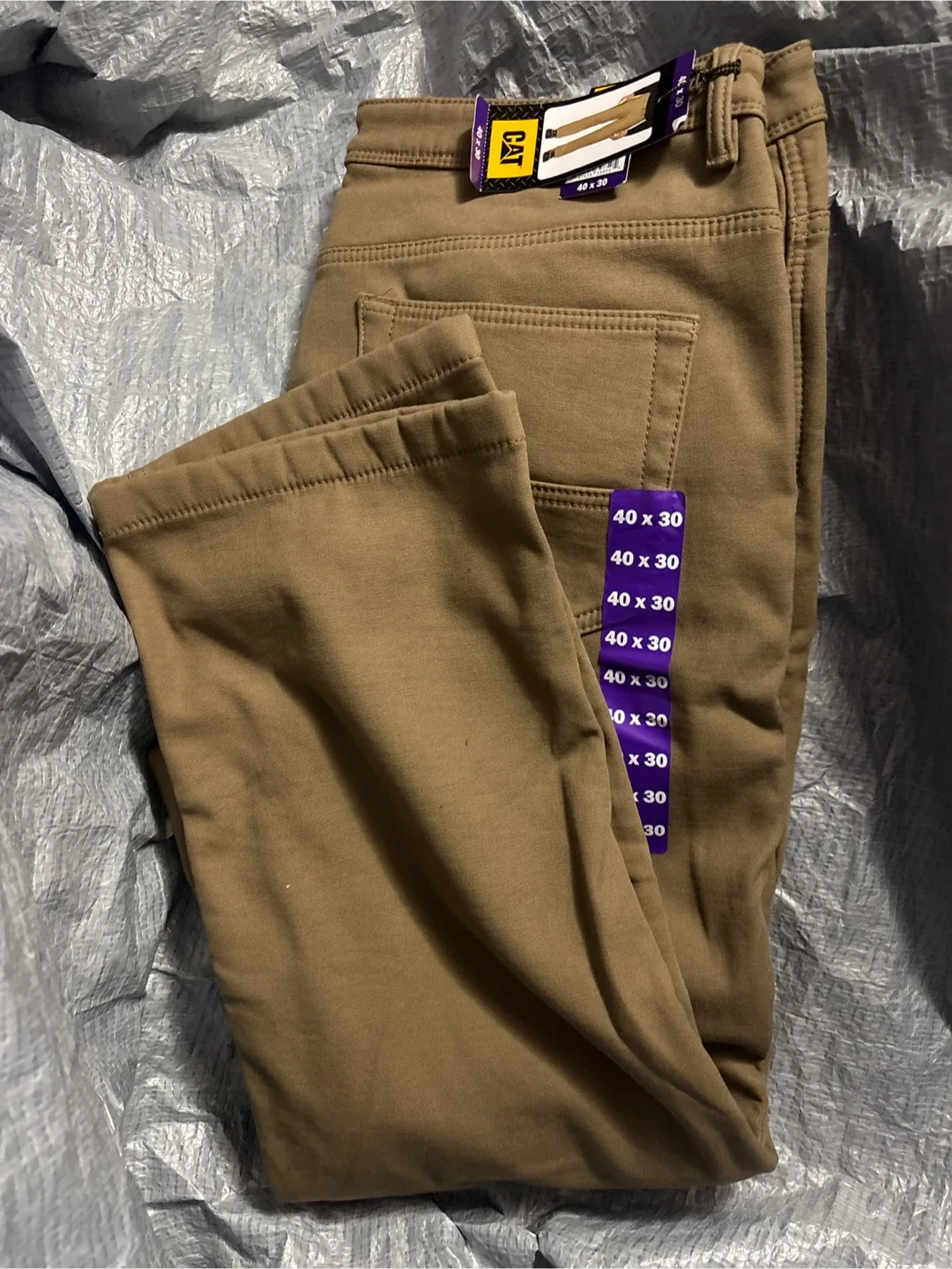 New CAT Fleece Lined Canvas Pants 40x30 thumbnail