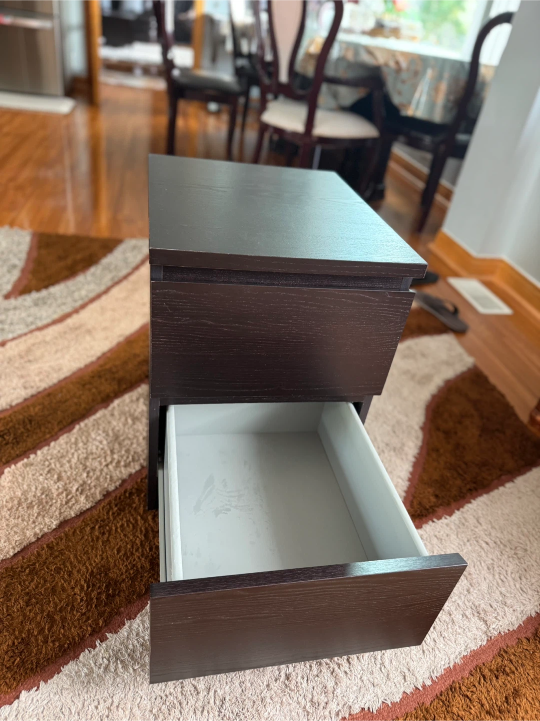 Brown Wood Nightstand with 2 Drawers - photo 4