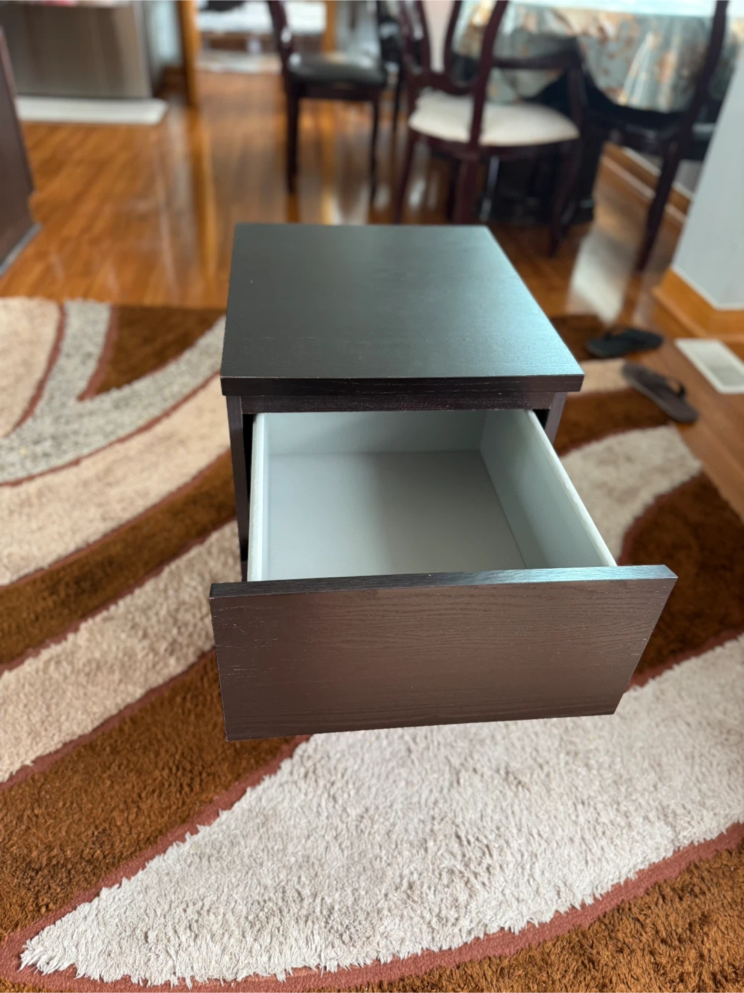Brown Wood Nightstand with 2 Drawers - photo 3