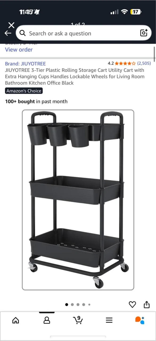 JIUYOTREE 3-Tier Rolling Storage Cart thumbnail