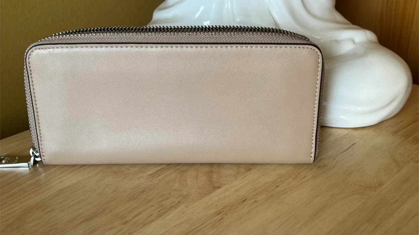 Coach Beige Leather Zip Around Wallet image indicator(5)