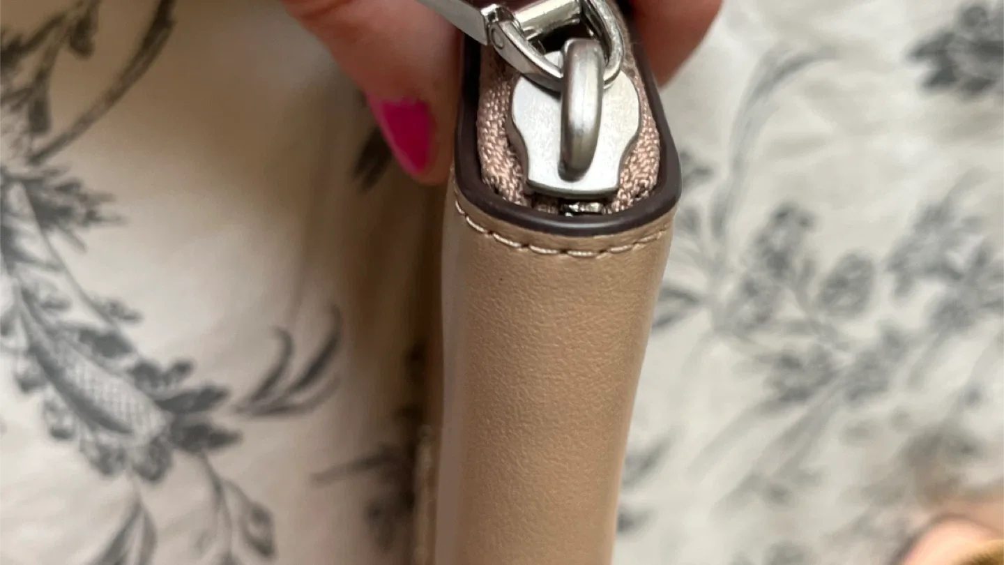 Coach Beige Leather Zip Around Wallet image indicator(9)