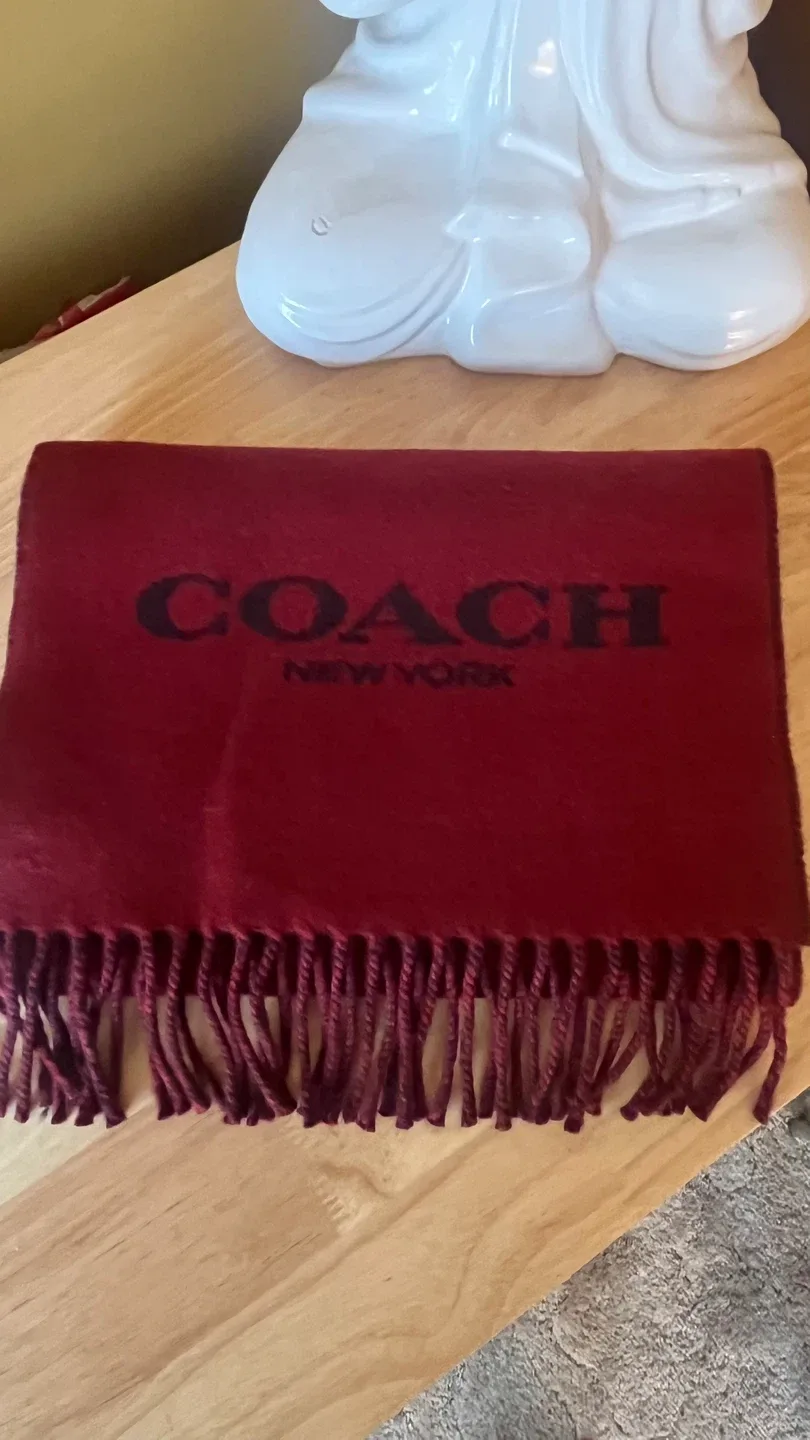 Coach Burgundy Scarf - New with Tags image indicator(3)