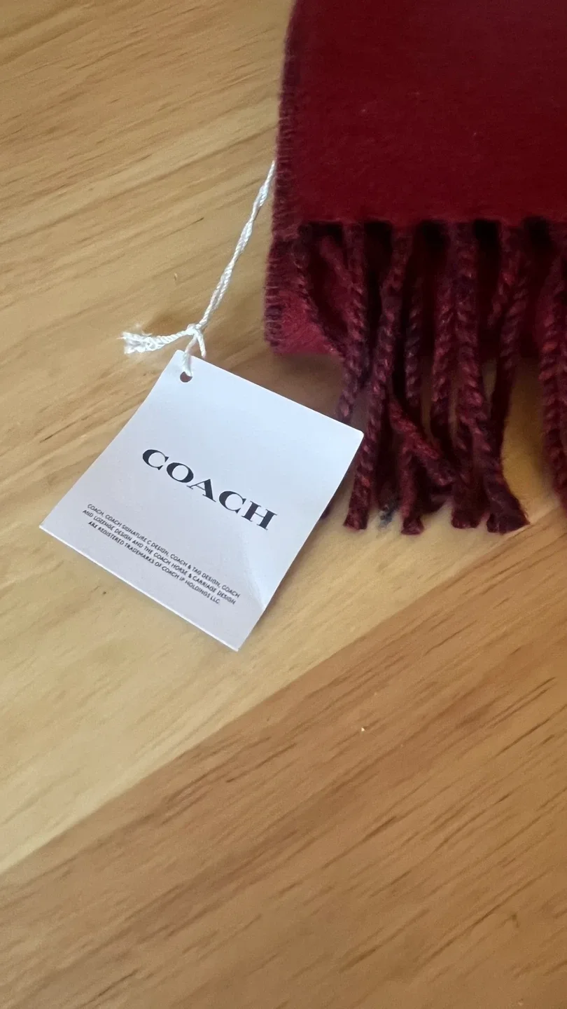 Coach Burgundy Scarf - New with Tags image indicator(5)