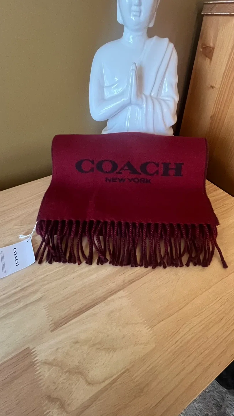 Coach Burgundy Scarf - New with Tags image indicator(4)