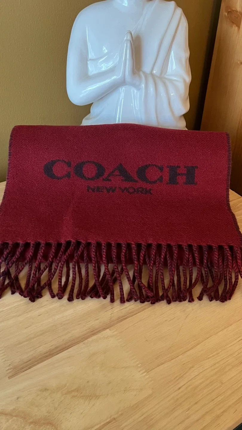 Coach Burgundy Scarf - New with Tags image indicator(2)