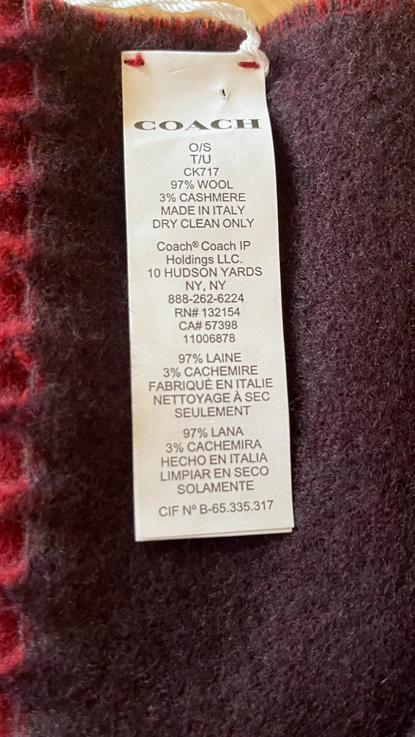 Coach Burgundy Scarf - New with Tags image indicator(6)