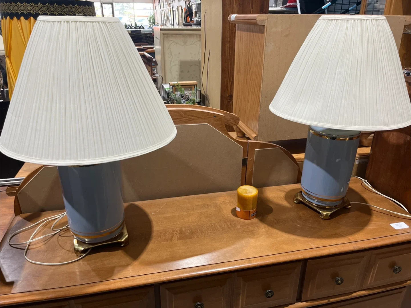 Two Blue & Gold Accent Table Lamp thumbnail