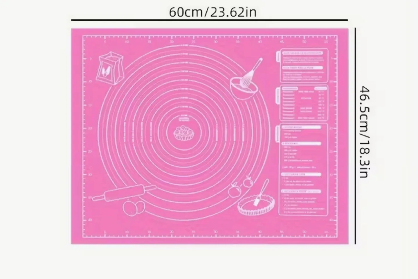 Pink Silicone Baking Mat 60x46.5cm image indicator(2)