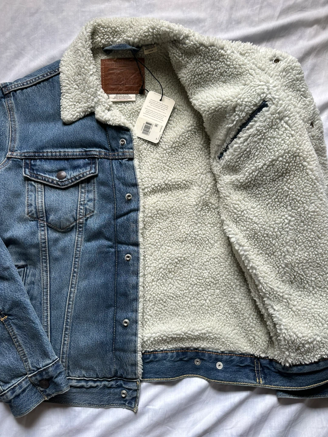 Levi's Denim Sherpa Trucker Jacket, Size S - photo 4