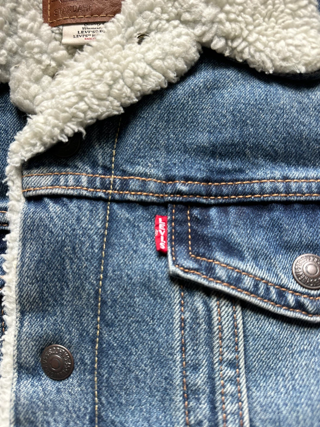 Levi's Denim Sherpa Trucker Jacket, Size S - photo 3