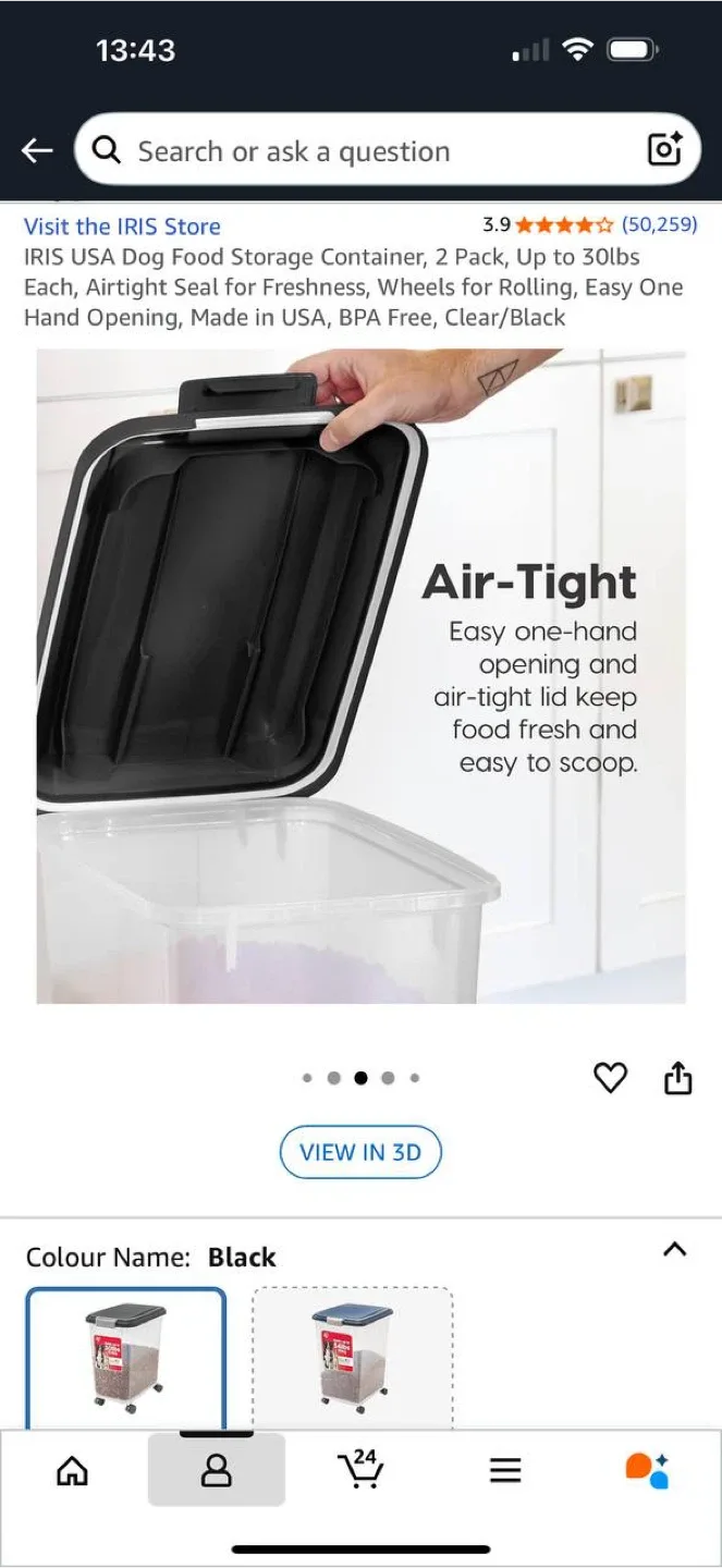 IRIS USA Dog Food Storage Container – 2 Pack (30 lbs each) 🐾 image indicator(5)