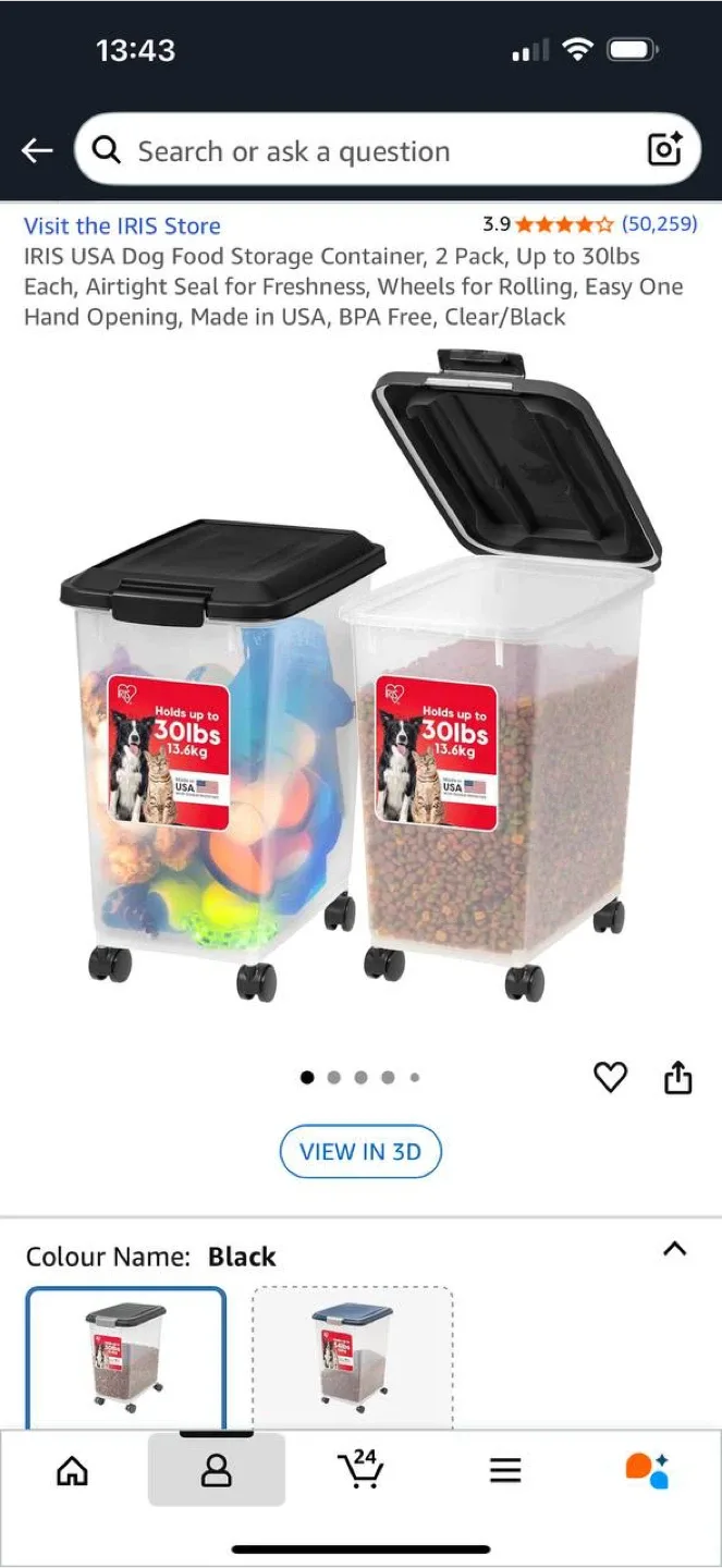 IRIS USA Dog Food Storage Container – 2 Pack (30 lbs each) 🐾 image indicator(2)