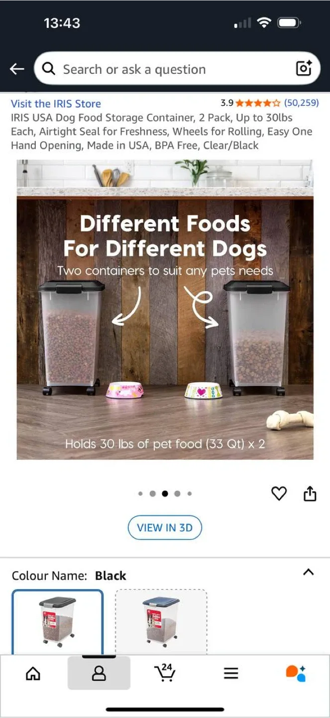 IRIS USA Dog Food Storage Container – 2 Pack (30 lbs each) 🐾 image indicator(4)