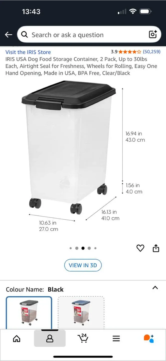 IRIS USA Dog Food Storage Container – 2 Pack (30 lbs each) 🐾 image indicator(3)