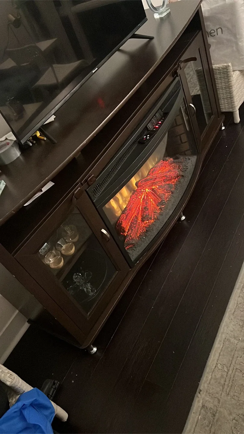 TV Stand w/ Electric Fireplace image indicator(2)