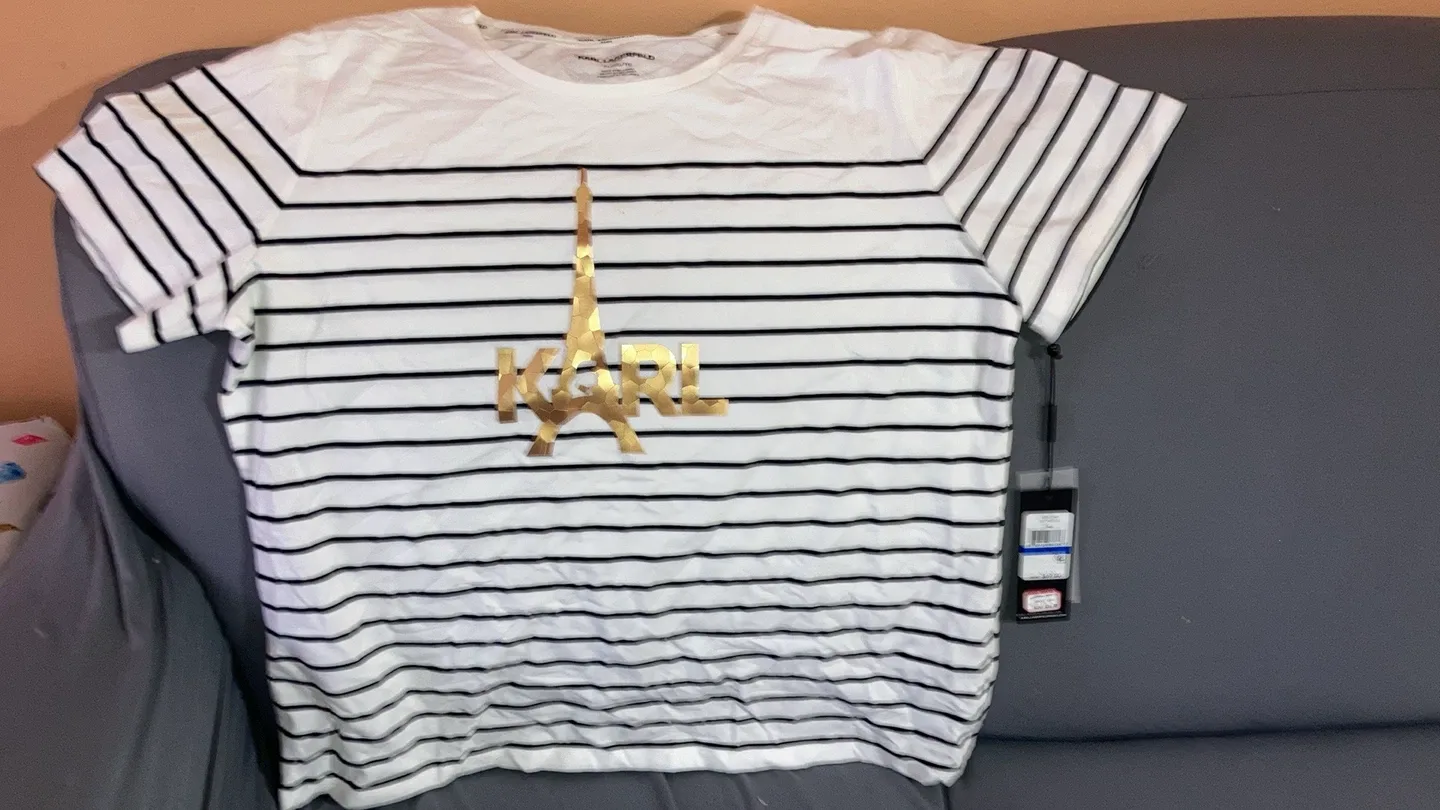 Karl Lagerfeld Paris Striped Tee - XL thumbnail