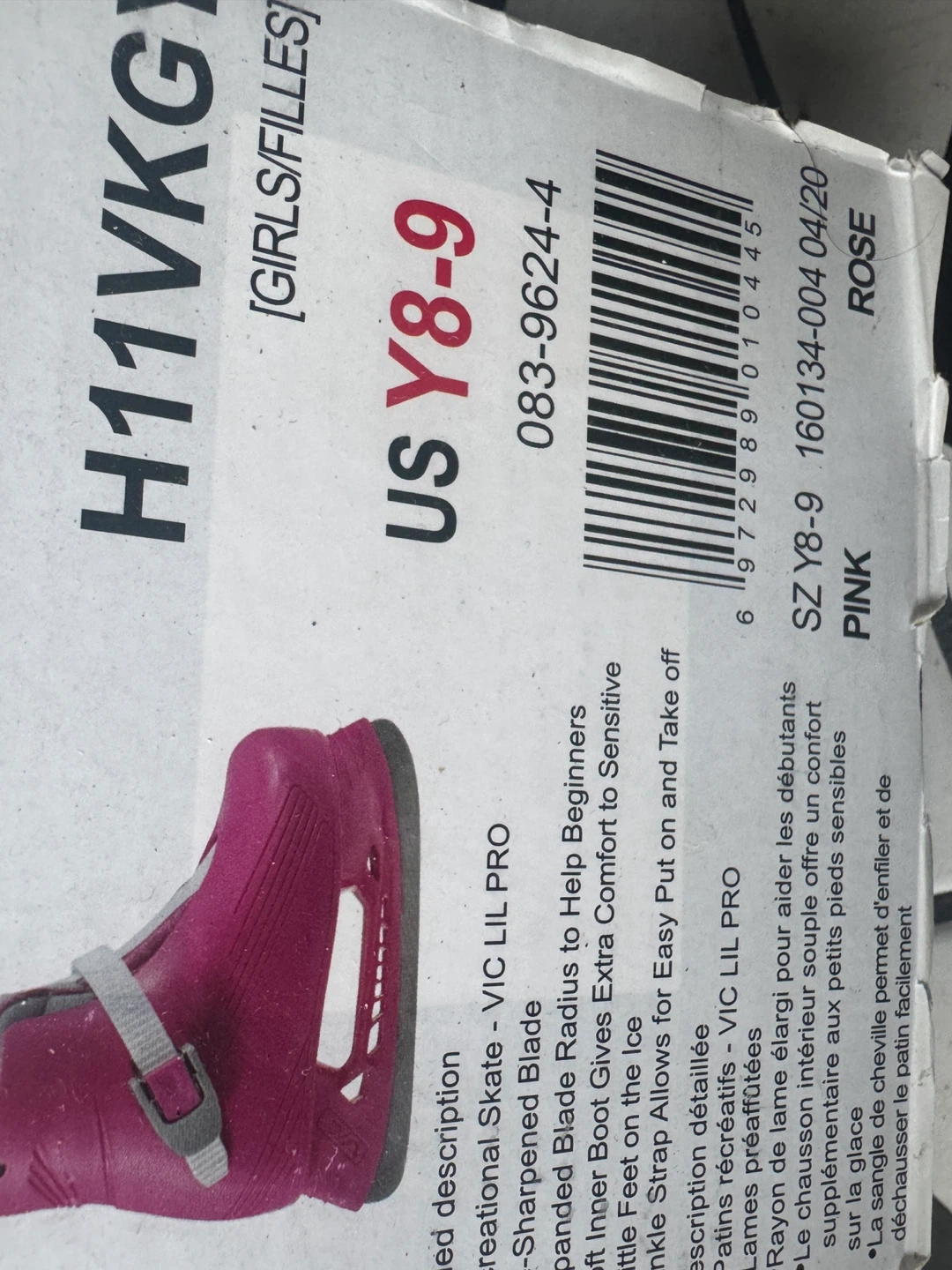 New VIC Lil Pro Girl's Ice Skates Y8-9 - photo 5