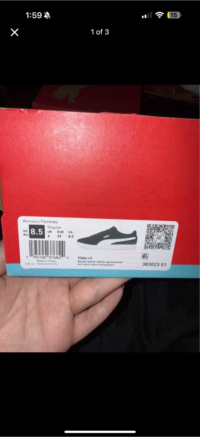 Puma Vikky v3 Black/White Shoes - Women's US 8.5 thumbnail