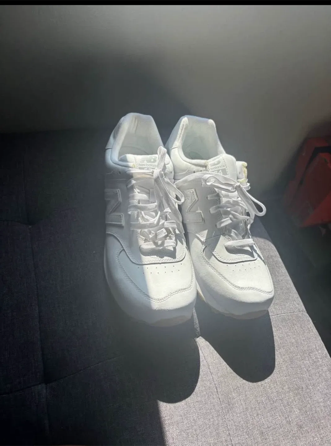 New Balance 574 All White - Size 12 US image indicator(4)