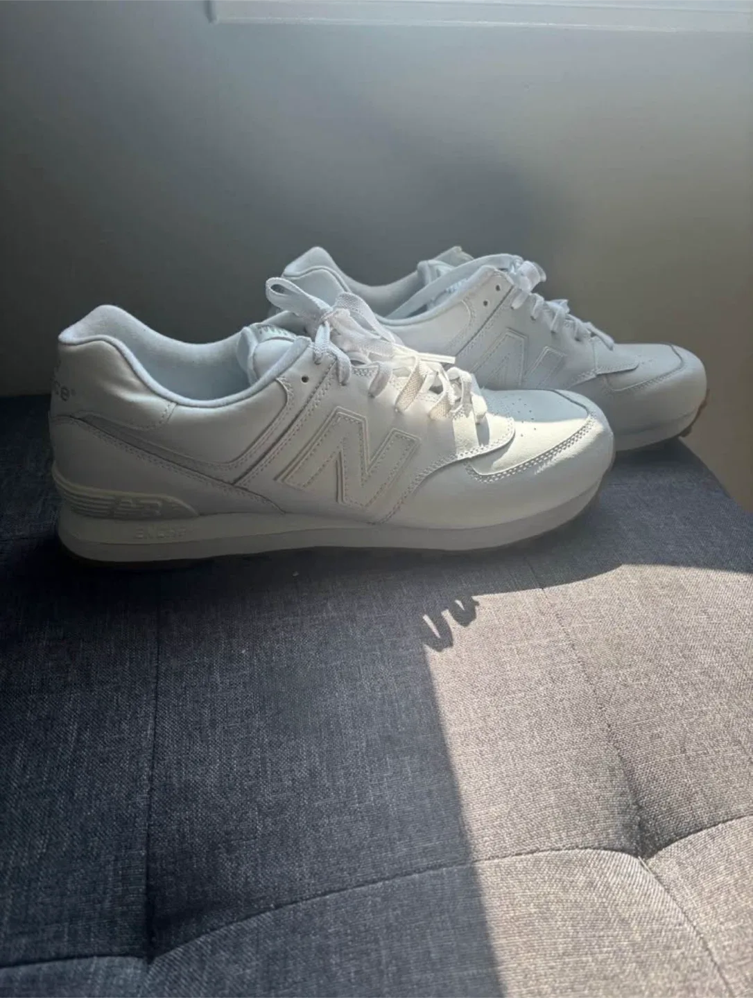 New Balance 574 All White - Size 12 US image indicator(2)