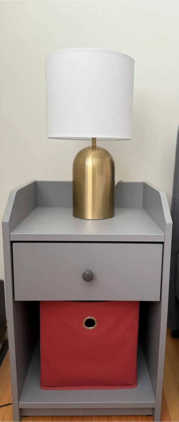 Gold Accent Lamp with White Shade