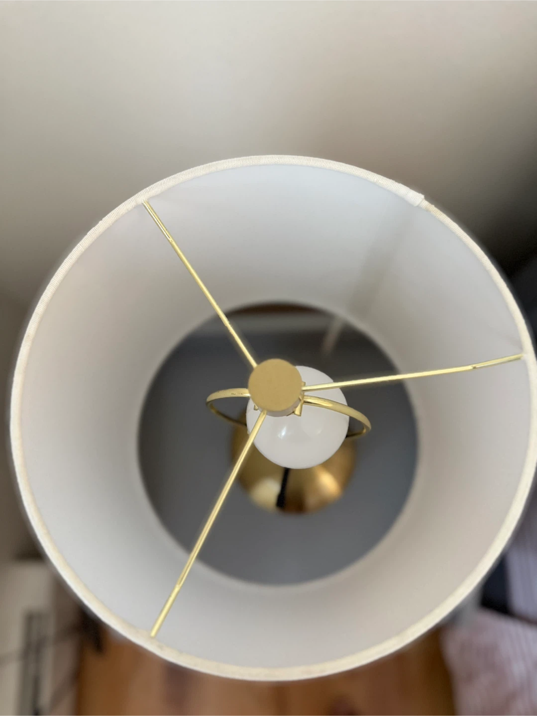 Gold Accent Lamp with White Shade - photo 4