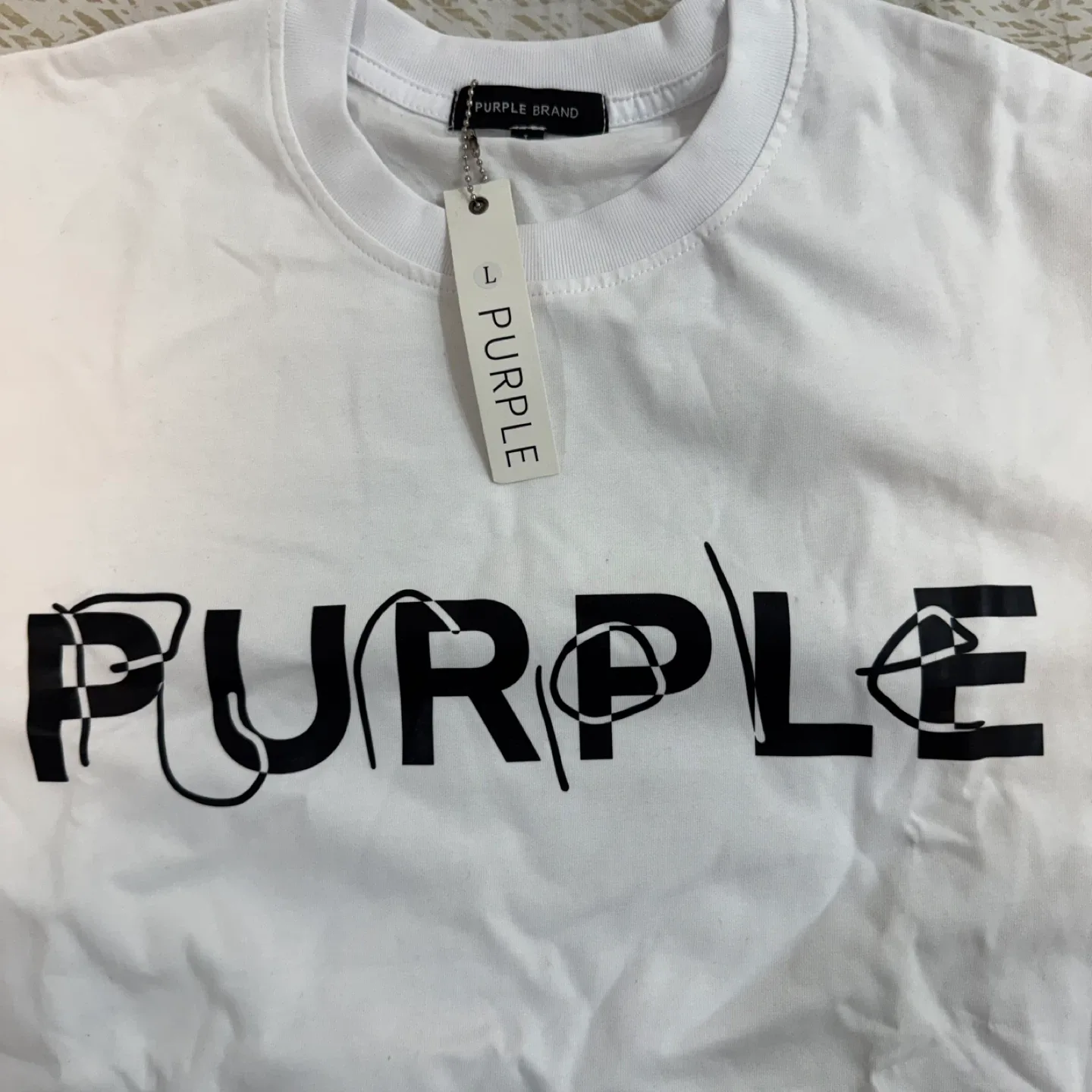 Purple Brand White Graphic T-Shirt - Size L thumbnail