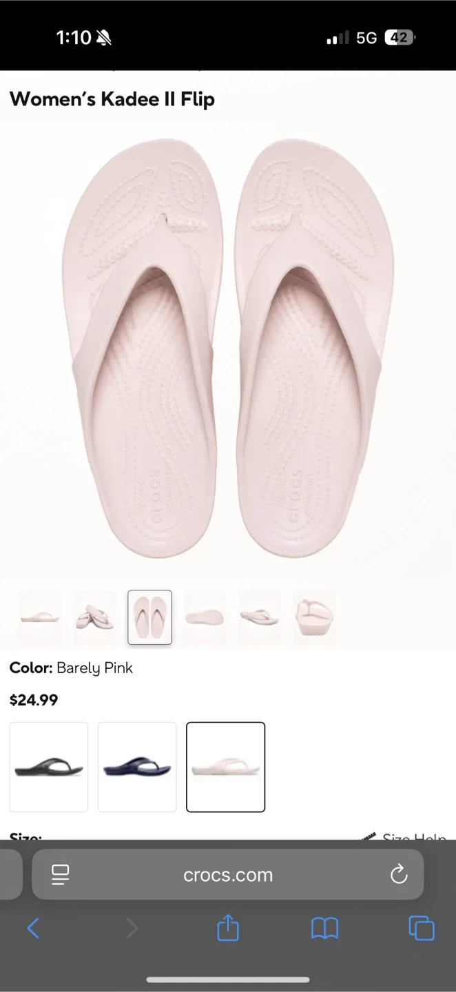 Crocs Women's Kadee II Flip - Barely Pink