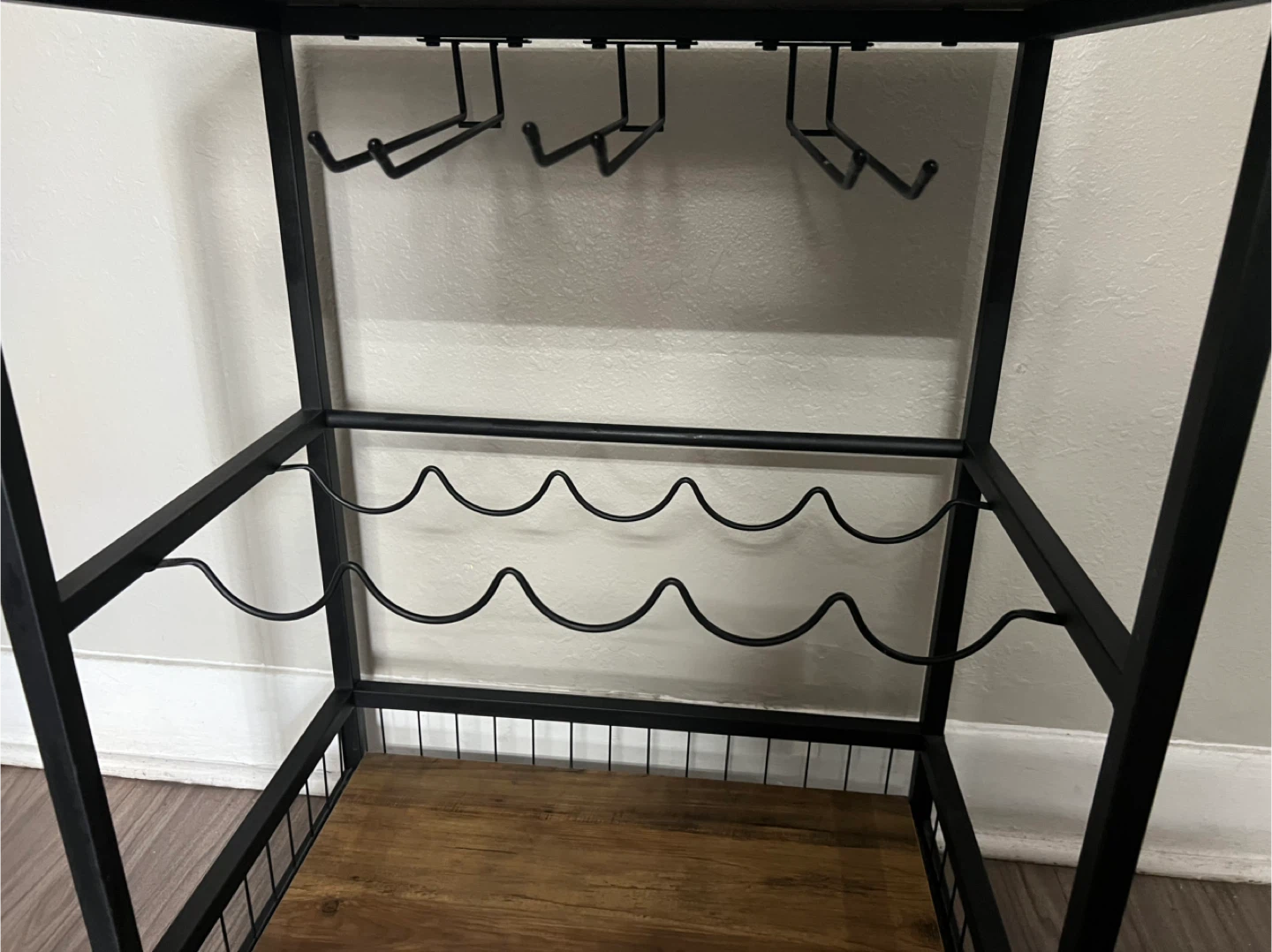 Rolling Bar Cart with Wine Rack & Glass Holder - photo 3