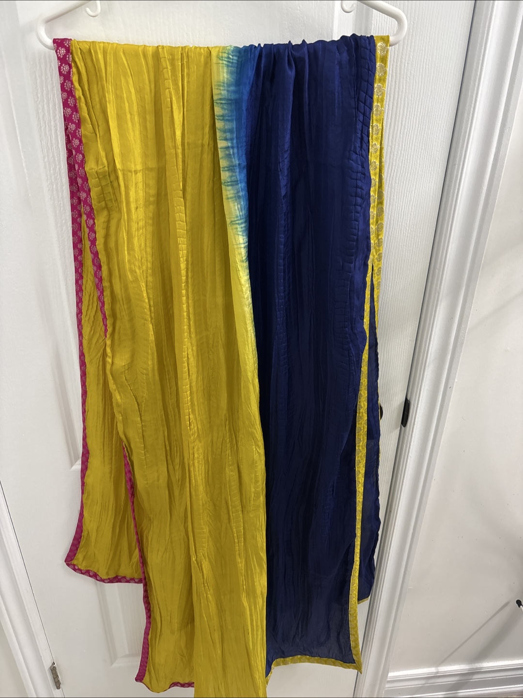 Yellow & Navy Blue Embellished Salwar Kameez - photo 5