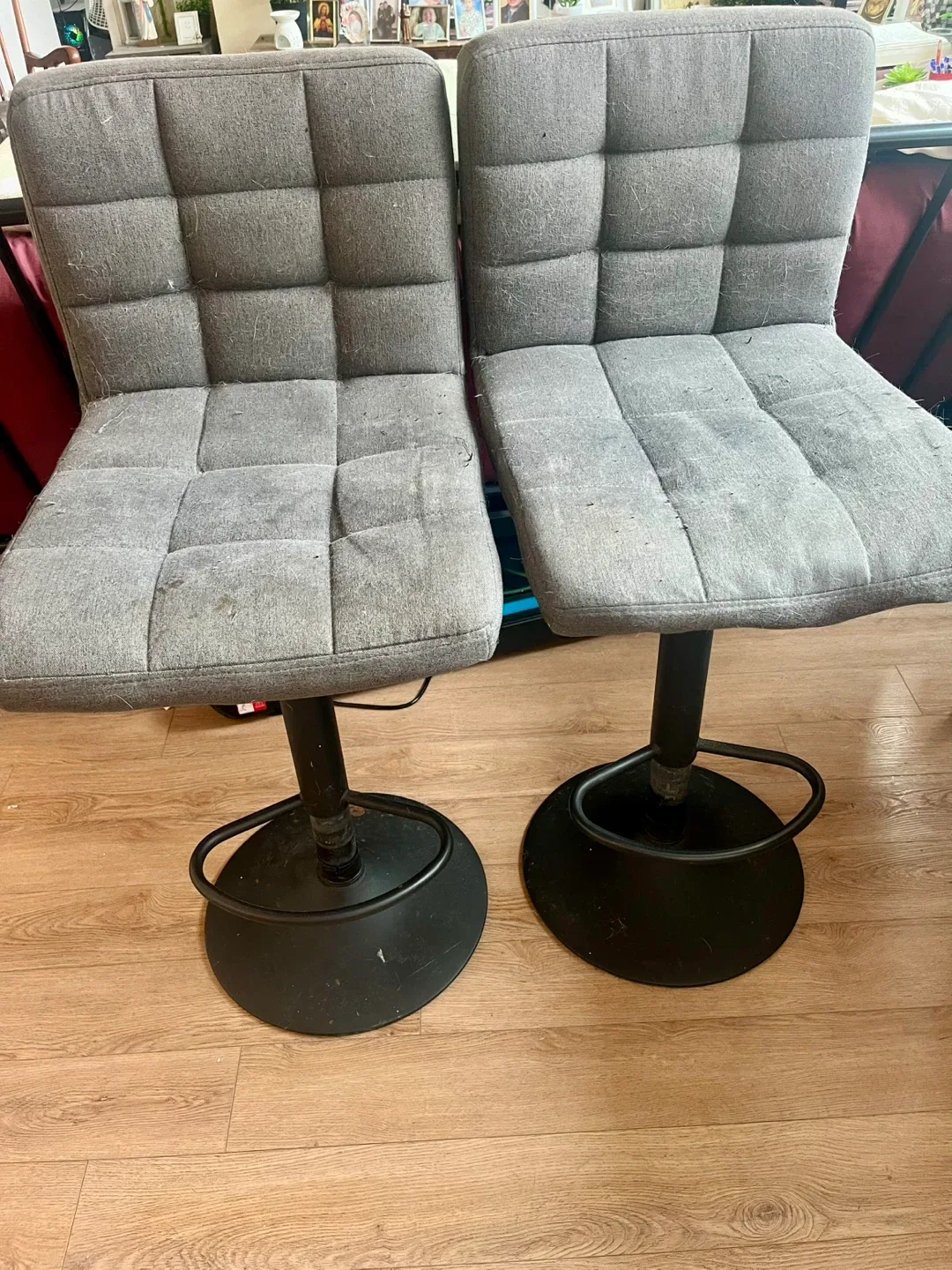 Set of Two Grey Bar Stools thumbnail