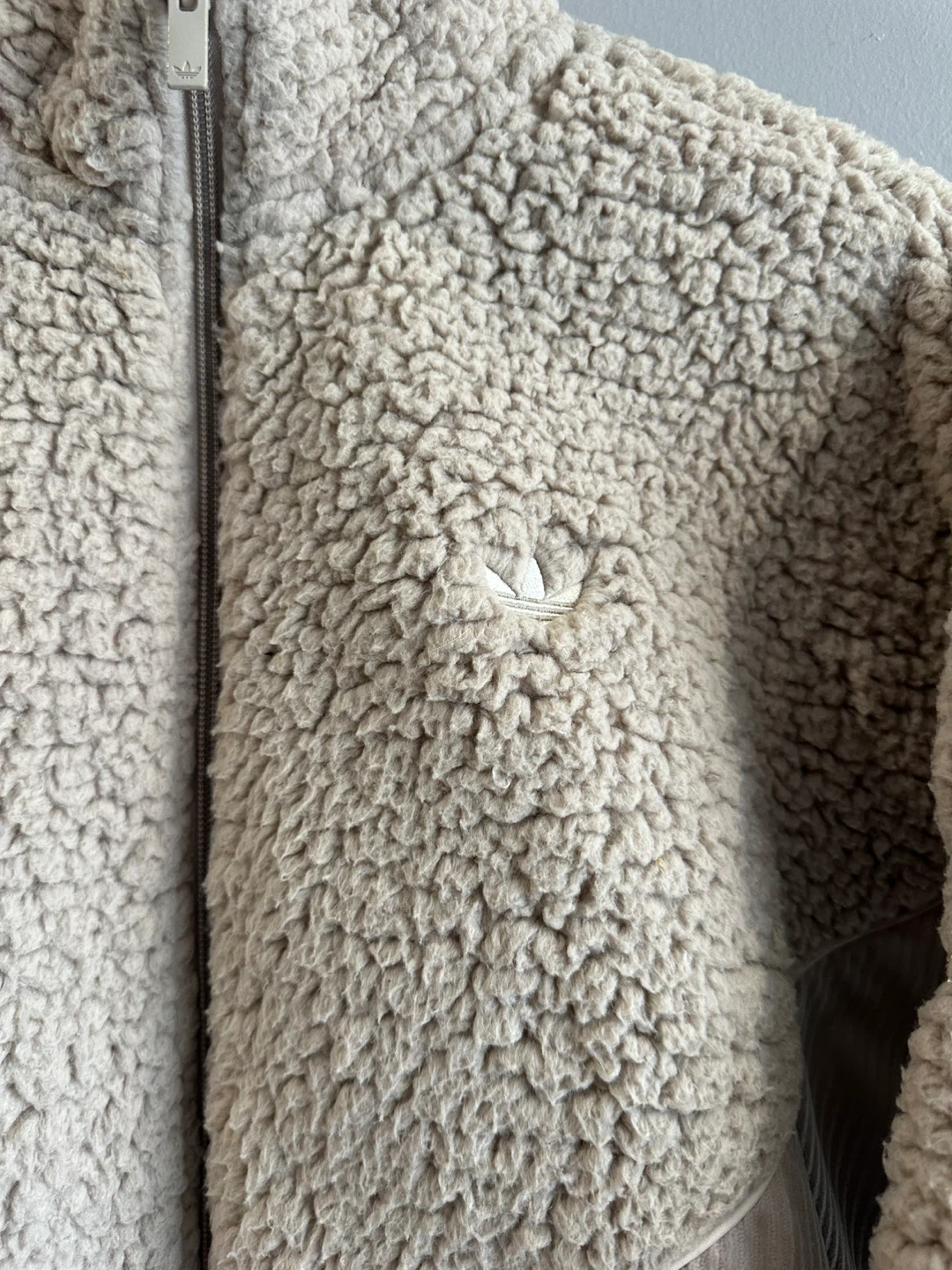 Adidas Beige Sherpa Fleece Jacket - photo 2