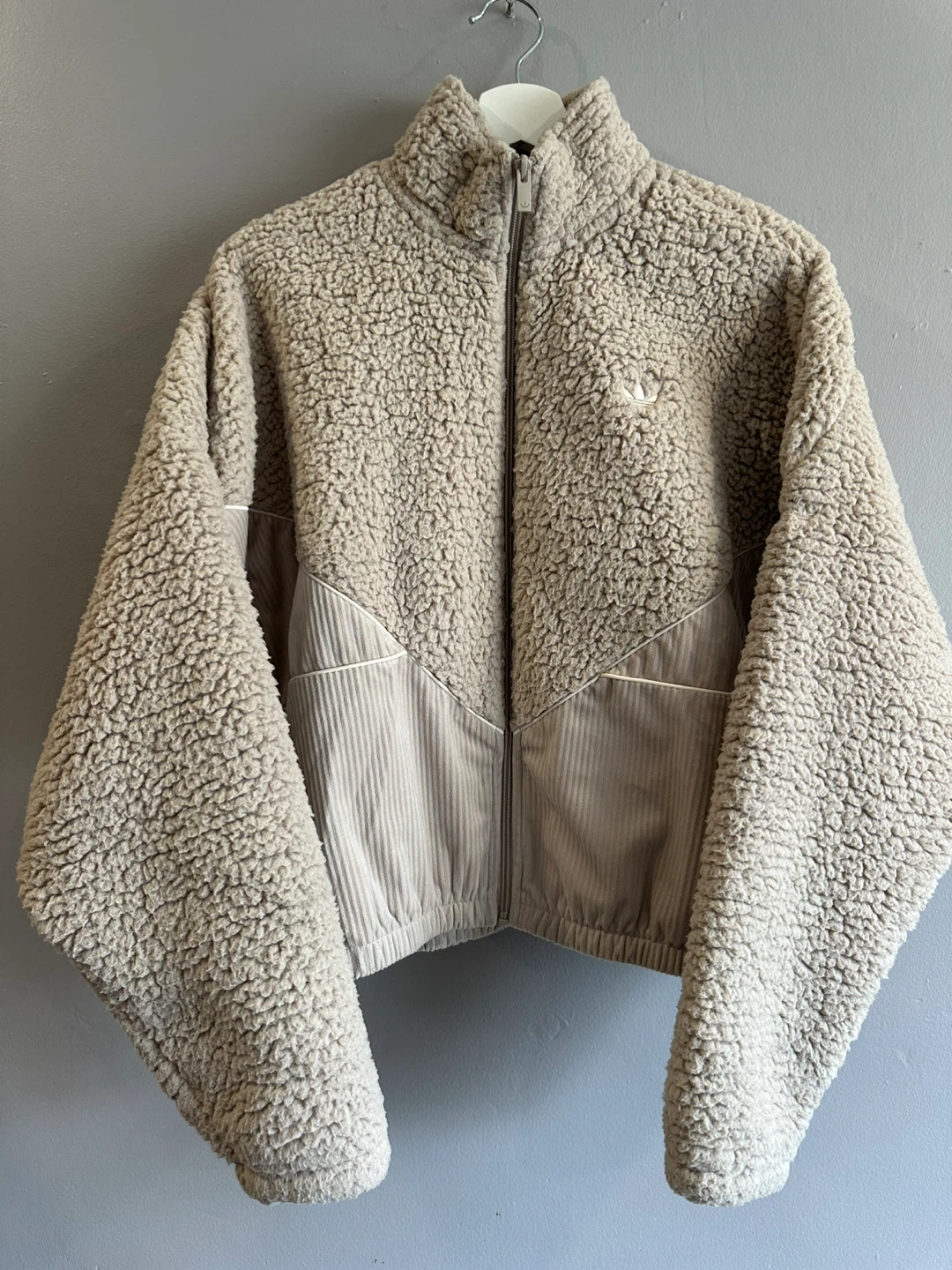 Adidas Beige Sherpa Fleece Jacket - photo 3
