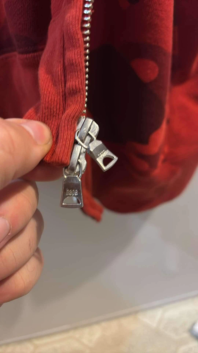 BAPE Red Camo Shark Full Zip Hoodie - photo 3