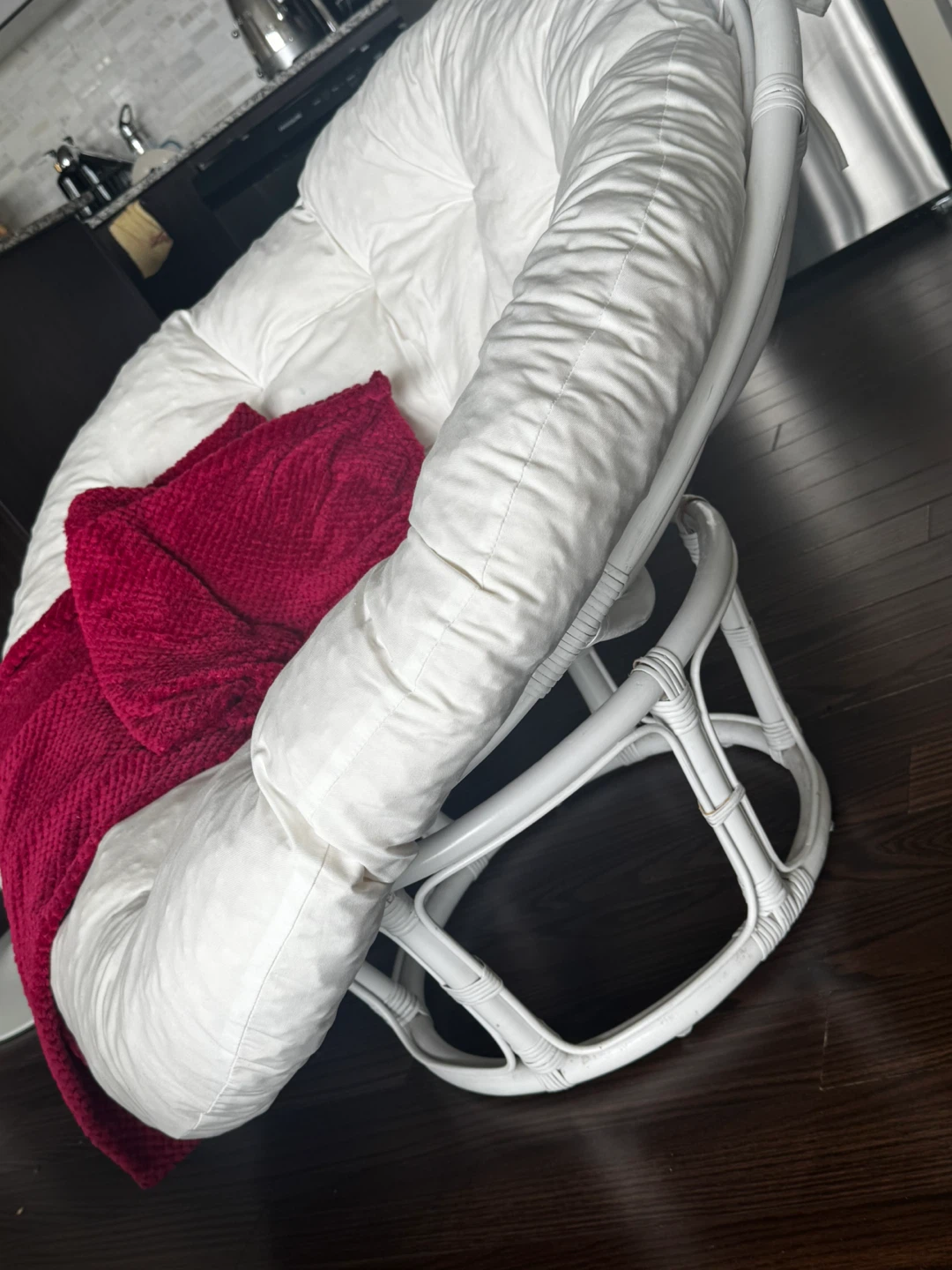 Papasan Chair with Cushion(white and Brown)