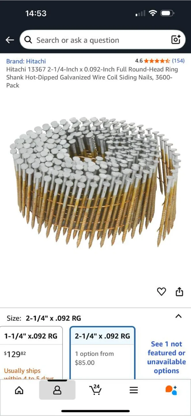 Hitachi Coil Siding Nails – 2-1/4” x 0.092” thumbnail