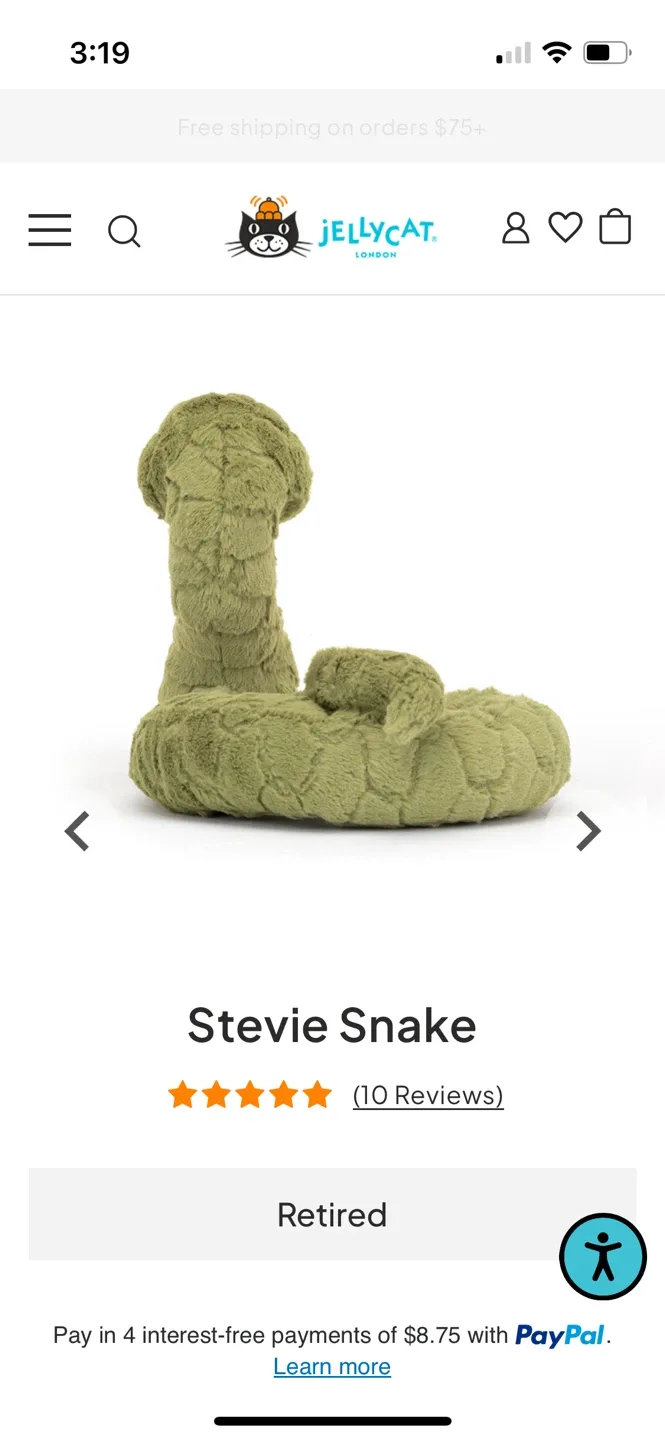 Jellycat Stevie Snake - Discontinued / Rare image indicator(3)