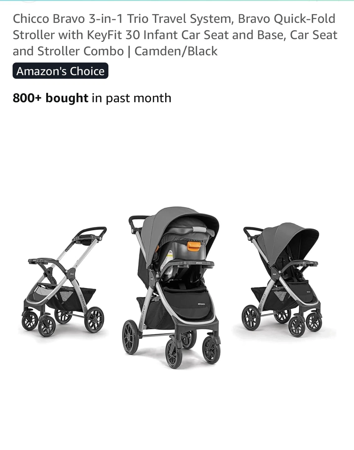 Chicco Bravo 3-in-1 Travel System - Stroller & Car Seat - photo 3