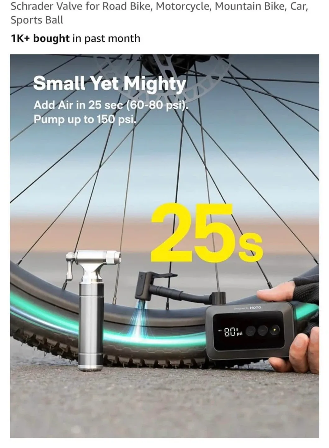 HOTO Air Pump Pocket, Mini Bike Tire Pump, image indicator(2)