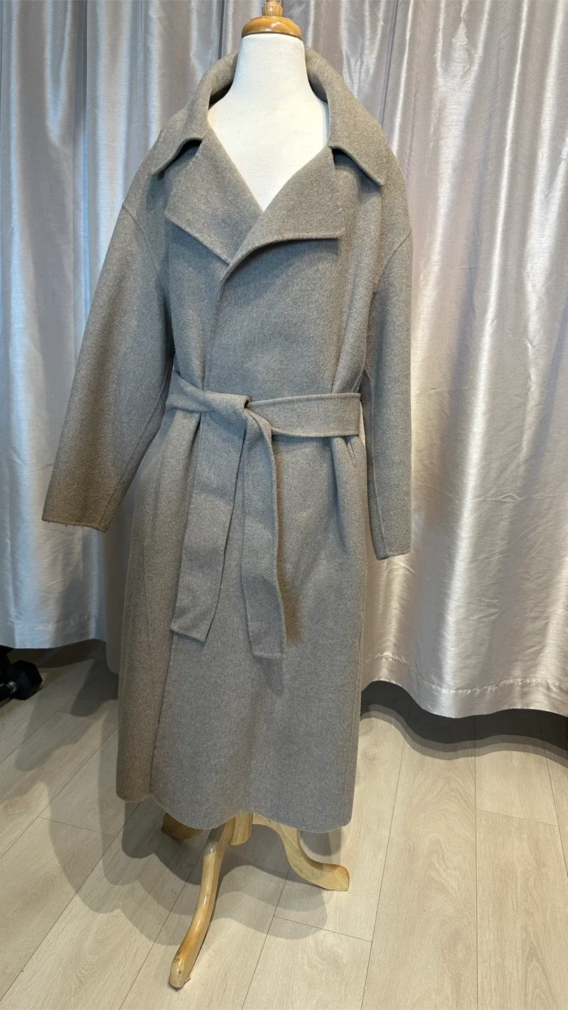 Korean style Wool Blend Overcoat - Beige thumbnail