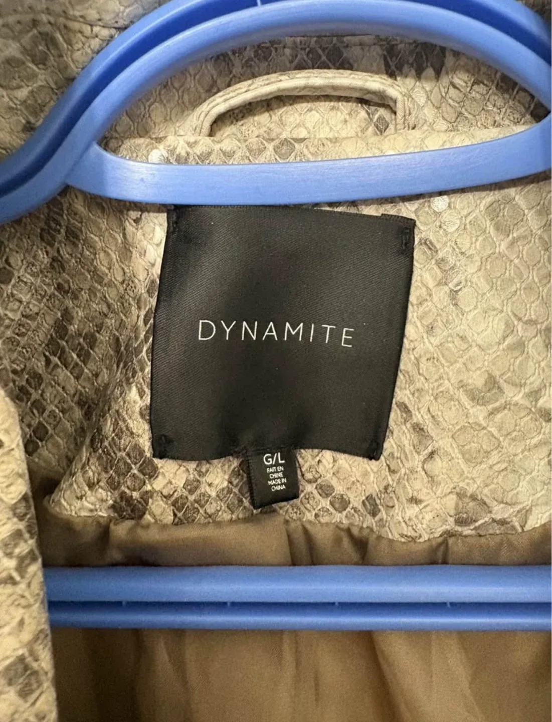 Dynamite Snakeskin Moto Jacket - Size L image indicator(2)