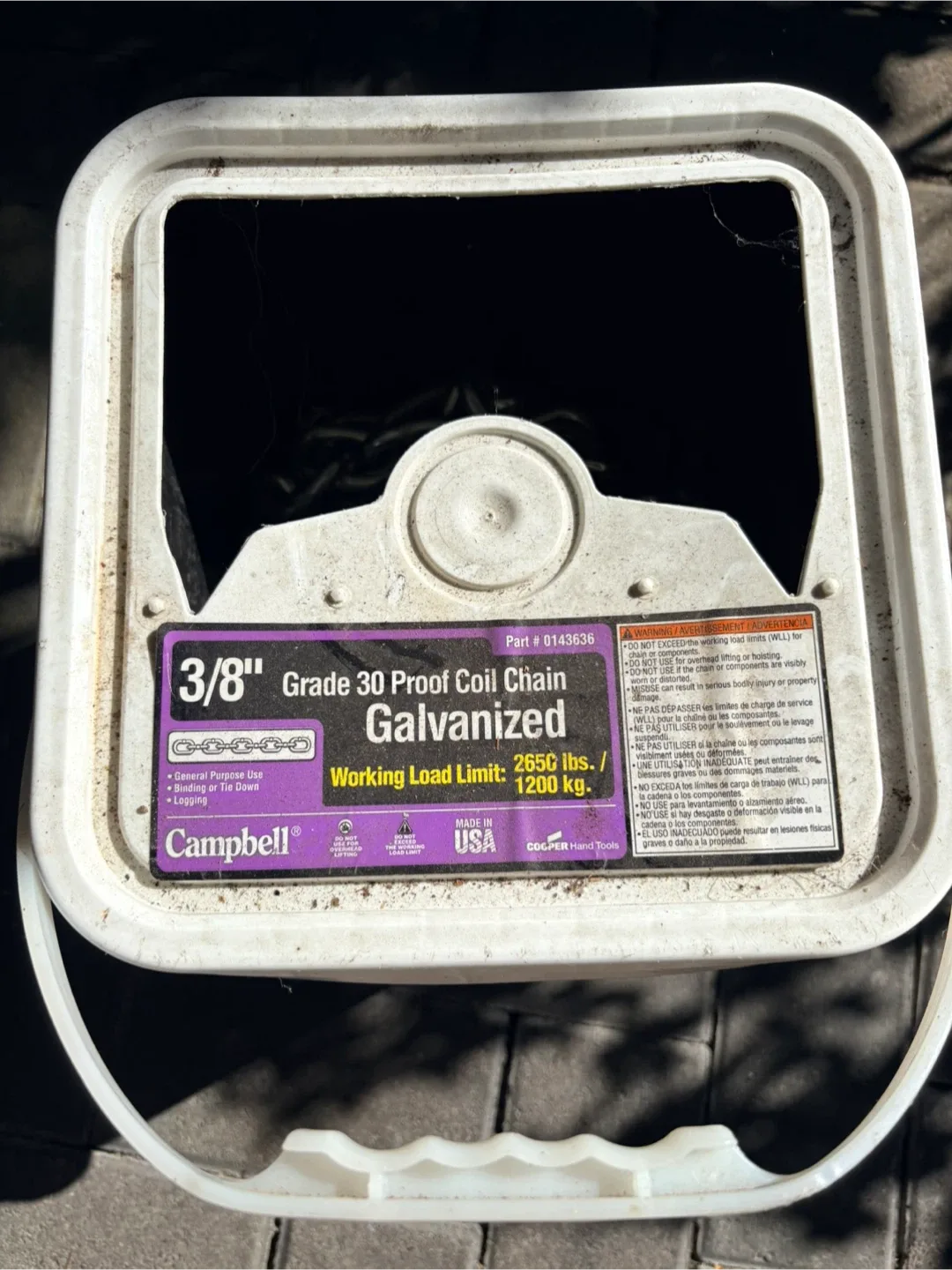 Campbell 3/8" Grade 30 Proof Coil Chain - Galvanized image indicator(7)