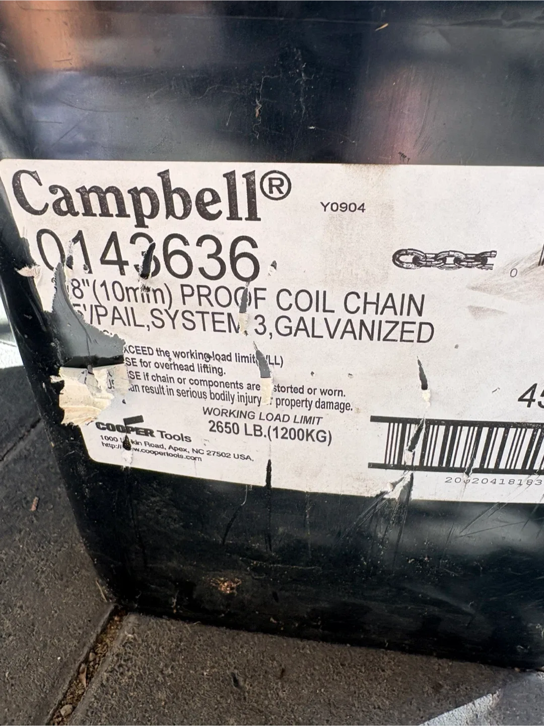 Campbell 3/8" Grade 30 Proof Coil Chain - Galvanized thumbnail