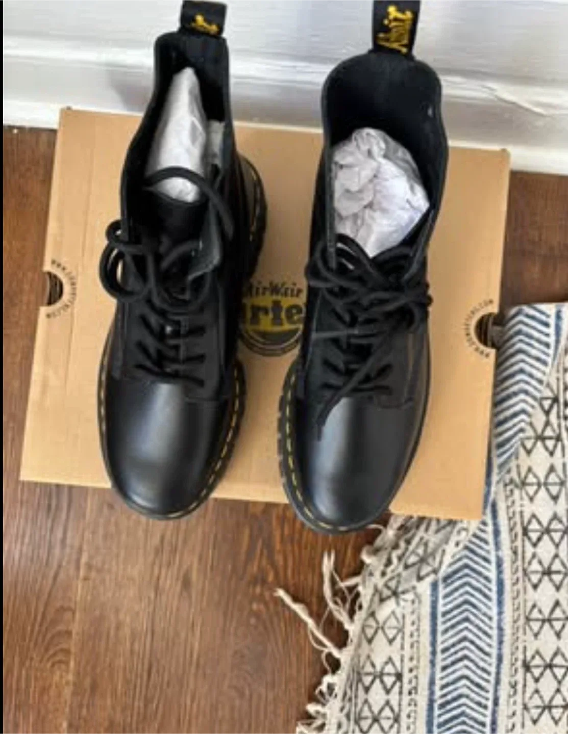 Dr. Martens Black Leather Platform Boots image indicator(2)