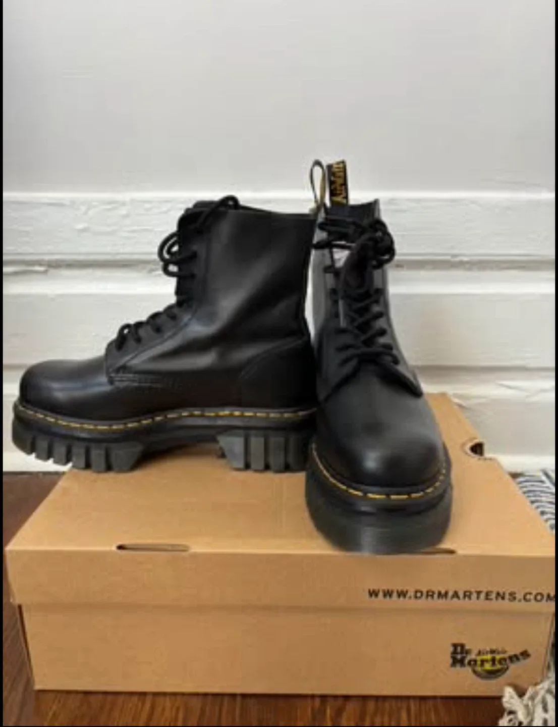 Dr. Martens Black Leather Platform Boots image indicator(3)