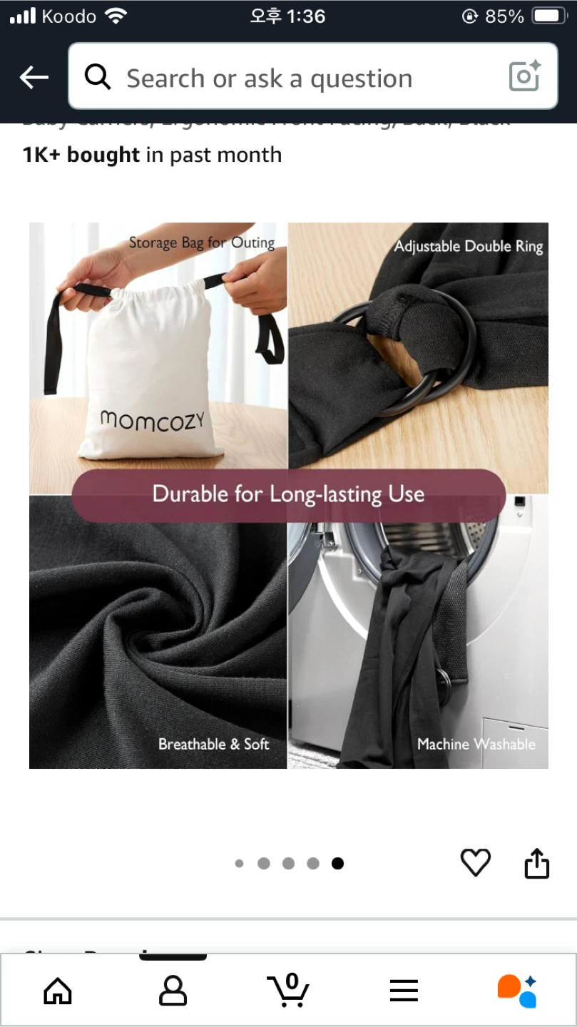 Momcozy Baby Wrap Carrier - Black - photo 5