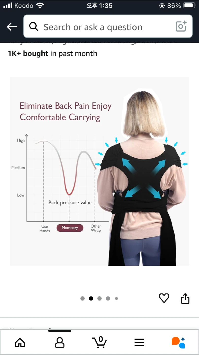 Momcozy Baby Wrap Carrier - Black - photo 3