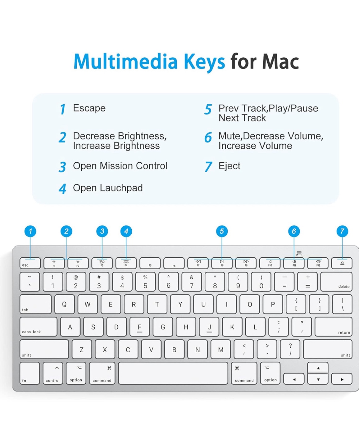 Mac Wireless Keyboard - Silver - photo 4