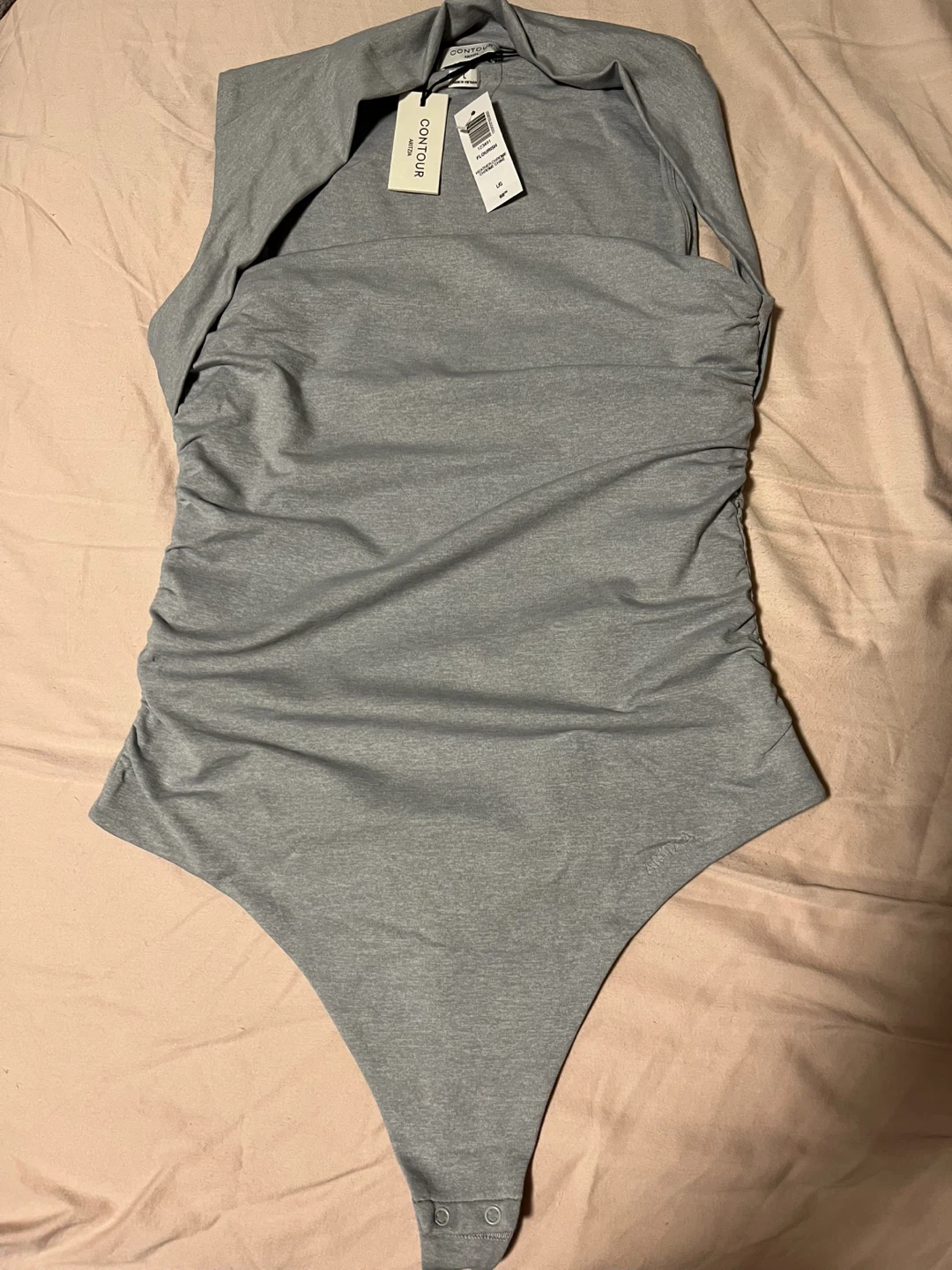 Aritzia Contour Bodysuit - Heather Chrome, Size L - New - photo 3